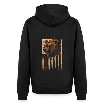 Grizzly Fur Polar Bear - Unisex Premium Organic Zip Hoodie - black - Back - Nico (187cm)