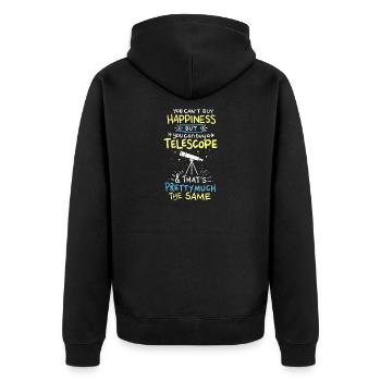 Astronomie - Unisex Premium Bio Zip Hoodie - Schwarz - Hinten - Nico (187cm)