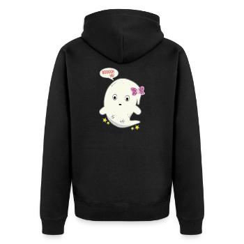 Cadeau fantôme fantôme mignon - Veste à capuche bio Premium Unisexe - noir - Dos - Nico (187cm)