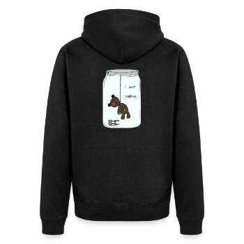 Je déteste les câlins - Veste à capuche bio Premium Unisexe - noir - Dos - Nico (187cm)