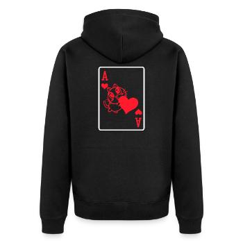 Cat Poker Heart Gambling Casino Jeu de cartes Poker - Veste à capuche bio Premium Unisexe - noir - Dos - Nico (187cm)