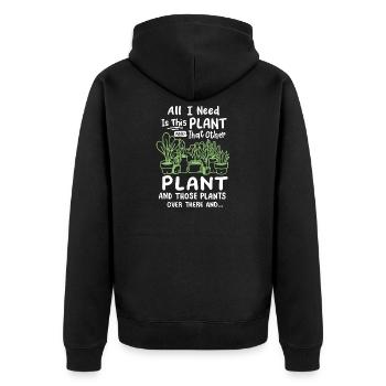Gartenarbeit Pflanze Gärtner - Unisex Premium Bio Zip Hoodie - Schwarz - Hinten - Nico (187cm)