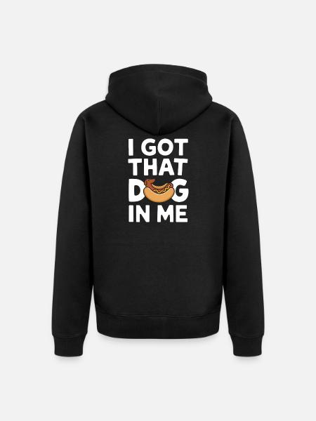Funny Hot Dog Dachshund - Unisex Premium Organic Zip Hoodie - black