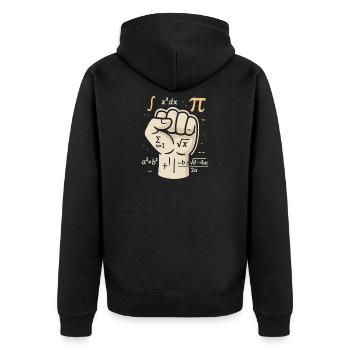 Mathe statt Faust — Probleme löst man mit Köpfchen - Unisex Premium Bio Zip Hoodie - Schwarz - Hinten - Nico (187cm)