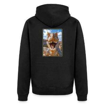 Dino Dinosaure Dinosaure - Veste à capuche bio Premium Unisexe - noir - Dos - Nico (187cm)