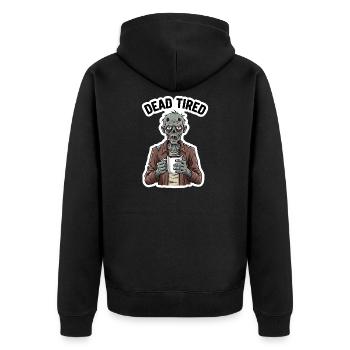 Mort Fatigué Drôle Zombie avec Tasse à Café - Veste à capuche bio Premium Unisexe - noir - Dos - Nico (187cm)