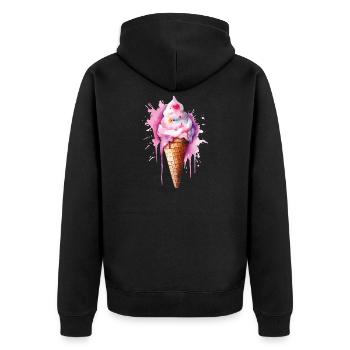 Wasserfarbe Eiscreme Tropfen - Unisex Premium Organic Zip Hoodie - black - Back - Nico (187cm)