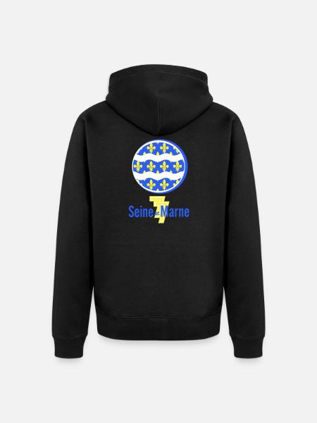 Logo Seine et Marne 77 - Unisex Premium Organic Zip Hoodie - black