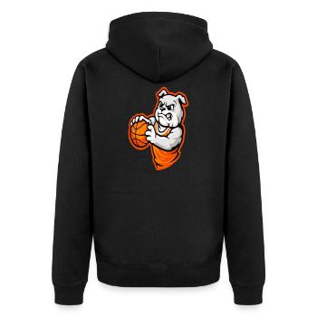 Power Basketball Bulldog Mascot - Unisex Premium Organic Zip Hoodie - black - Back - Nico (187cm)