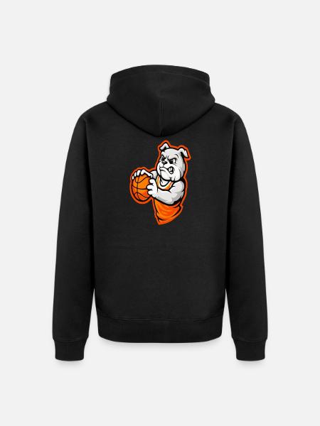 Power Basketball Bulldog Mascot - Unisex Premium Organic Zip Hoodie - black