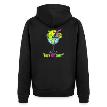 Sour But Sweet 8. Geburtstag Zitronenhai - Unisex Premium Bio Zip Hoodie - Schwarz - Hinten - Nico (187cm)