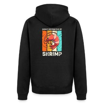 Crab, Spiny Lobster, Seafood, Shrimp - Unisex Premium Organic Zip Hoodie - black - Back - Nico (187cm)