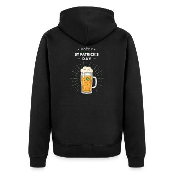 Pinte Saint Patrick Festif - Veste à capuche bio Premium Unisexe - noir - Dos - Nico (187cm)