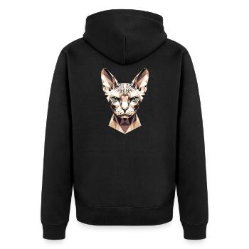 Sphynx Chat Sphynx Chat Chat Canadien Sphinx mignon - Veste à capuche bio Premium Unisexe - noir - Dos - Nico (187cm)