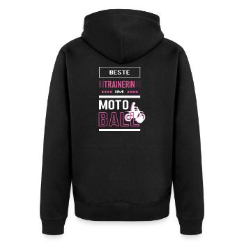 Beste Motoball Trainerin Motoballtrainerin Spiel - Unisex Premium Bio Zip Hoodie - Schwarz - Hinten - Nico (187cm)