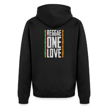 Reggae One Love Design - Veste à capuche bio Premium Unisexe - noir - Dos - Nico (187cm)