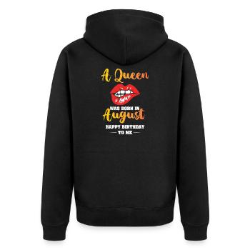 Zodiac sign Leo - Unisex Premium Organic Zip Hoodie - black - Back - Nico (187cm)