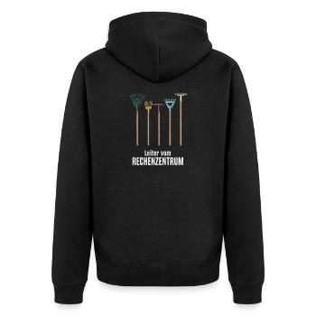 Programmierer Stundenlohn - Unisex Premium Bio Zip Hoodie - Schwarz - Hinten - Nico (187cm)
