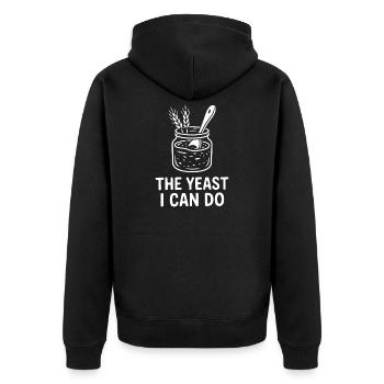 The Yeast I Can Do - Unisex Premium Bio Zip Hoodie - Schwarz - Hinten - Nico (187cm)