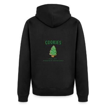Cookies – Adventure Fuel - Unisex Premium Bio Zip Hoodie - Schwarz - Hinten - Nico (187cm)