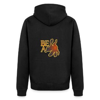 Be a Goldfish - Unisex Premium Organic Zip Hoodie - black - Back - Nico (187cm)