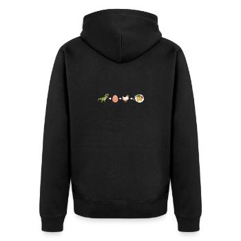 Évolution du dinosaure à la pépite de dinosaure - Veste à capuche bio Premium Unisexe - noir - Dos - Nico (187cm)