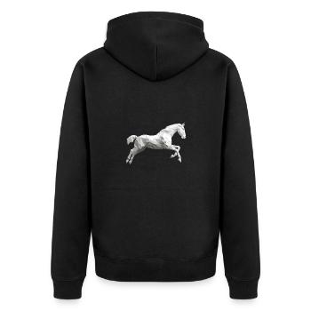Cheval blanc Low Poly Logo Art Design Moule - Veste à capuche bio Premium Unisexe - noir - Dos - Nico (187cm)