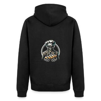 Baking Dead Zombie Baker Creepy Baker - Unisex Premium Organic Zip Hoodie - black - Back - Nico (187cm)