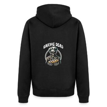 Baking Dead Zombie Baker Creepy Baker - Unisex Premium Organic Zip Hoodie - black - Back - Nico (187cm)