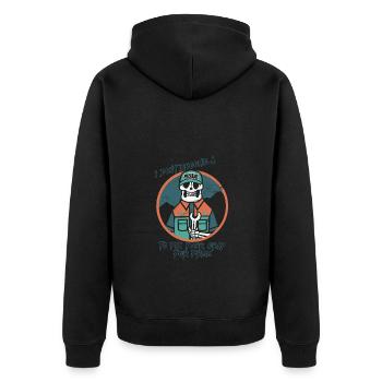 Mechanics Don't Fix For Free Construction Workers - Unisex Premium Organic Zip Hoodie - black - Back - Nico (187cm)