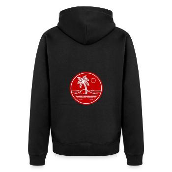 Palm Trees Symbol Beach Island - Unisex Premium Organic Zip Hoodie - black - Back - Nico (187cm)