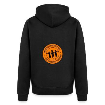 Junggesellenabschied 2024 - Unisex Premium Bio Zip Hoodie - Schwarz - Hinten - Nico (187cm)