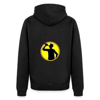 Buveur Bière Silhouette - Veste à capuche bio Premium Unisexe - noir - Dos - Nico (187cm)