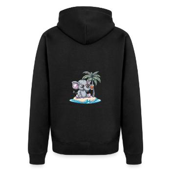 Palmier d’été de l’île de l’éléphant - Veste à capuche bio Premium Unisexe - noir - Dos - Nico (187cm)