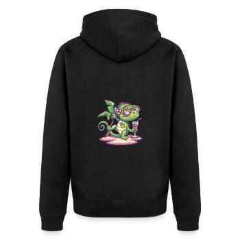 Vacances d’été caméléon - Veste à capuche bio Premium Unisexe - noir - Dos - Nico (187cm)