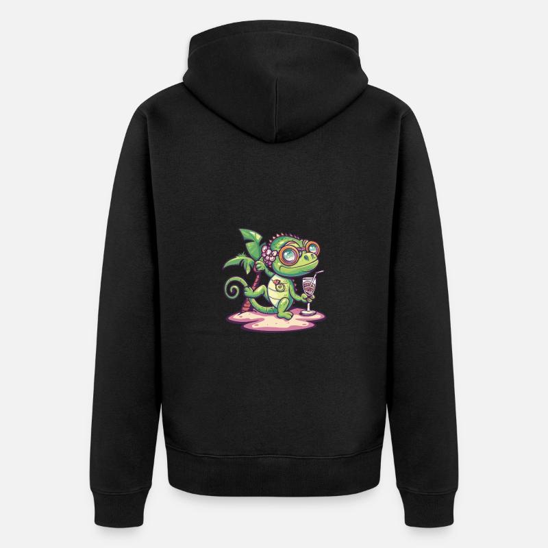 Vacances d’été caméléon - Veste à capuche bio Premium Unisexe - noir