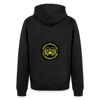 Junggesellenabschied 2024 Bier - Unisex Premium Bio Zip Hoodie - Schwarz - Hinten - Nico (187cm)
