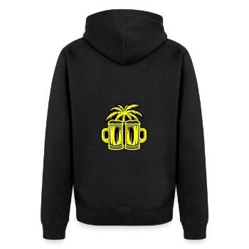 Bier Palmen Insel Urlaub - Unisex Premium Bio Zip Hoodie - Schwarz - Hinten - Nico (187cm)