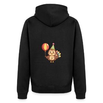Truthan Birthday Comic - Unisex Premium Organic Zip Hoodie - black - Back - Nico (187cm)