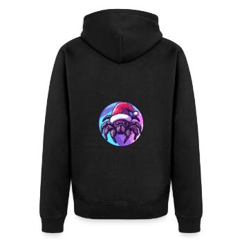 Tarantula Weihnachten Christmas - Unisex Premium Organic Zip Hoodie - black - Back - Nico (187cm)
