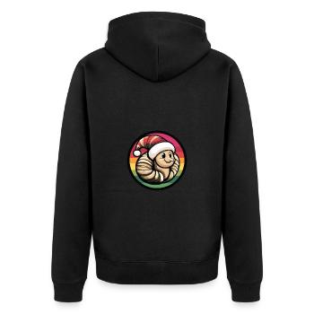 Schnecke Weihnachten Christmas - Unisex Premium Bio Zip Hoodie - Schwarz - Hinten - Nico (187cm)