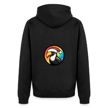 Toucan Bird Christmas Christmas - Unisex Premium Organic Zip Hoodie - black - Back - Nico (187cm)