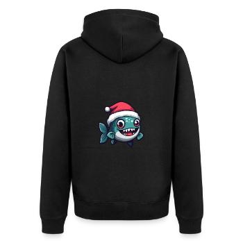 Piranha Poisson Noël Mignon - Veste à capuche bio Premium Unisexe - noir - Dos - Nico (187cm)