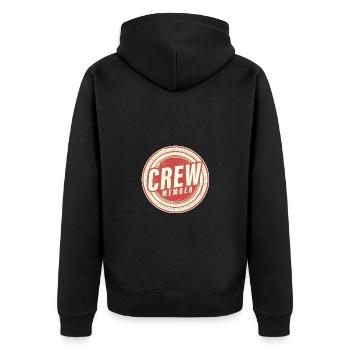 Crew Member - Unisex Premium Organic Zip Hoodie - black - Back - Nico (187cm)