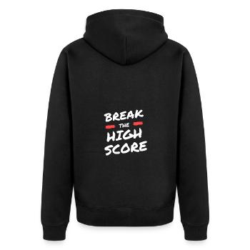 Briser le Highscore - Veste à capuche bio Premium Unisexe - noir - Dos - Nico (187cm)