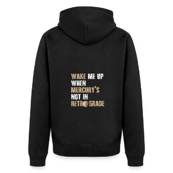 Wake Me Up Funny Mercure rétrograde pour l’astrologie - Veste à capuche bio Premium Unisexe - noir - Dos - Nico (187cm)