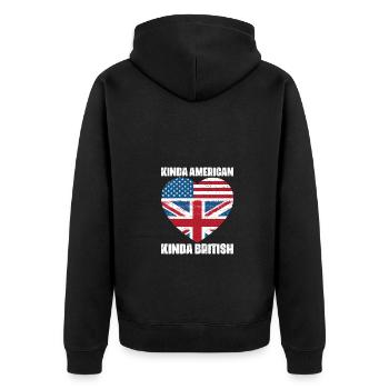 Kinda American Kinda British Cool Half American - Veste à capuche bio Premium Unisexe - noir - Dos - Nico (187cm)