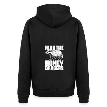 Fear The Honey Badger Drôle de blaireaux de miel pour un - Veste à capuche bio Premium Unisexe - noir - Dos - Nico (187cm)