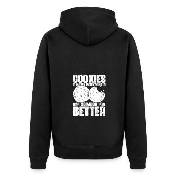Les biscuits rendent tout meilleur Mangeur de biscuits drôle - Veste à capuche bio Premium Unisexe - noir - Dos - Nico (187cm)