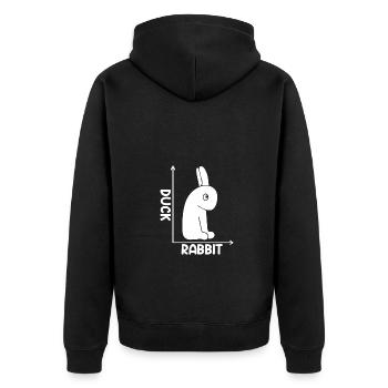 Awesome Duck Or Rabbit Optical Illusion For A - Unisex Premium Organic Zip Hoodie - black - Back - Nico (187cm)